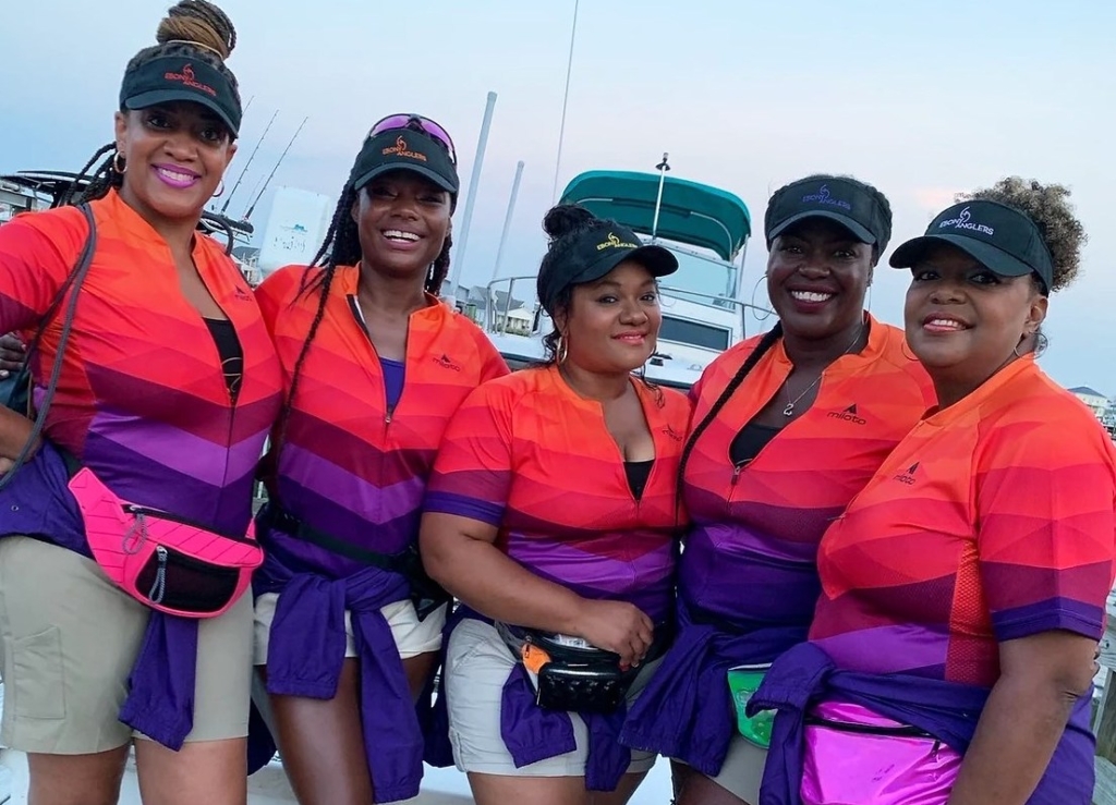black female fishing team