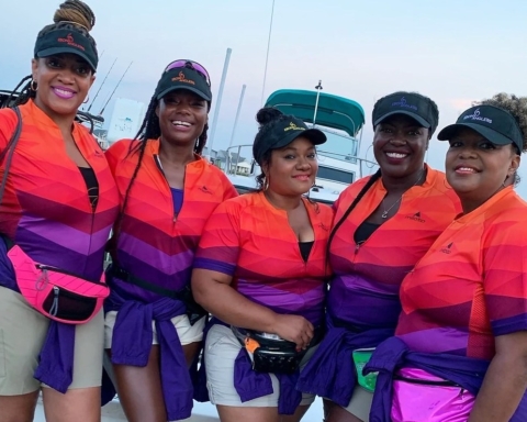 black female fishing team